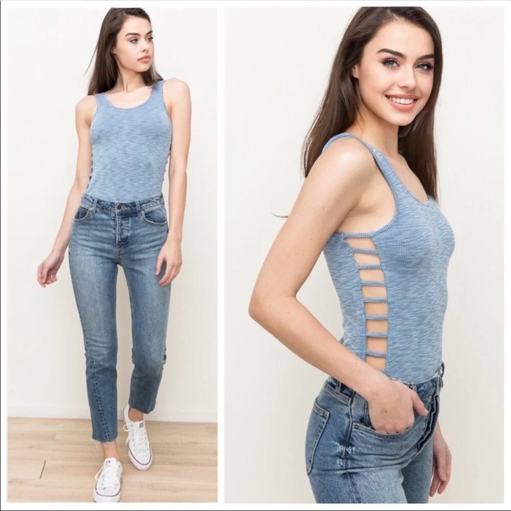 🎉Blue Open Sided Body Knit Bodysuit! - Picture 1 of 7